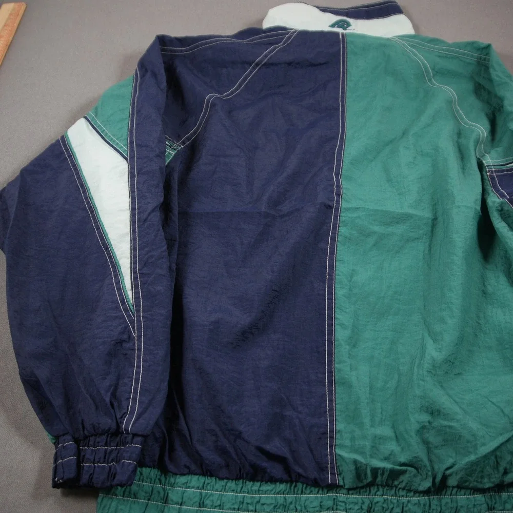 90s Rawlings Colorblock Vintage Crinkle Taffeta Men M Windbreaker Jacket Seattle